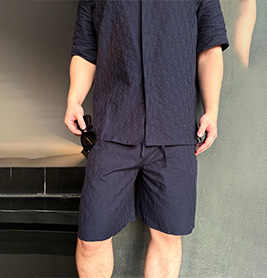 dior allover jacquard short sleeve shirt & shorts